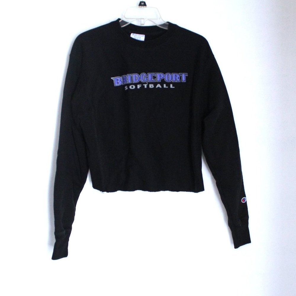 Champion Reverse Weave Women's Crop Cut Off Sweatshirt Bridgeview Softball Med